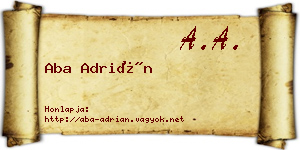 Aba Adrián névjegykártya